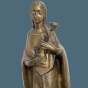 Bronzeskulptur "Madonna mit Rose"
