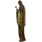 Schräge Rückansicht der Bronzefigur "Madonna mit Rose"