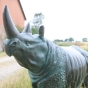 Bronzeskulptur "Nashorn, lebensgroß"
