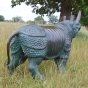 Bronzeskulptur "Nashorn, lebensgroß"