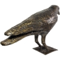 Bronzeskulptur "Rabe auf Plattform" als Taubenschreck