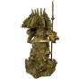 Rückansicht der Bronzeskulptur "Guan Yu, chinesischer Krieger"