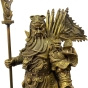 Nahansicht der Bronzeskulptur "Guan Yu, chinesischer Krieger"