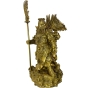 Frontansicht der Bronzeskulptur "Guan Yu, chinesischer Krieger"