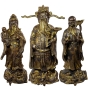 Frontansicht der Bronzeskulpturen "Fu, Lu und Shou"