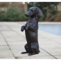 Bronzeskulptur "Dackel macht Männchen"
