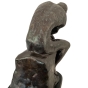 Bronzeskulptur "Der Denker von Auguste Rodin", antik-grün auf Marmor