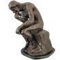 Bronzeskulptur "Der Denker von Auguste Rodin", antik-grün auf Marmor