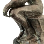 Bronzeskulptur "Der Denker von Auguste Rodin", antik-grün auf Marmor