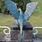 Bronzeskulptur "Drachenvogel Saphira" als Wasserspeier