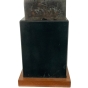 Bronzefigur "Abstrakte Eule auf Marmorsockel"