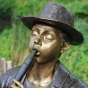 Bronzefigur "Großer Flötenspieler Franz" als Wasserspeier