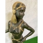 Bronzeskulptur "Orientalische Frau Lima" auf Marmorsockel - groß