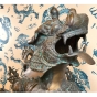 Nahansicht der Bronzeskulptur "Chinesische Fu-Hunde"