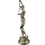 Seitenansicht der Bronzeskulptur "Große Justitia in silber"