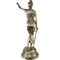 Rückansicht der Bronzeskulptur "Große Justitia in silber"