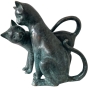 Bronzeskulptur "Zwei Schmuse-Katzen"
