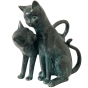 Bronzeskulptur "Zwei Schmuse-Katzen"
