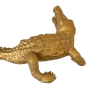 Bronzeskulptur "Krokodil", goldene Patina
