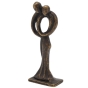 Bronzeskulptur "Liebespaar, eng umschlungen" - modern