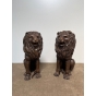 Bronzeskulptur "Zwei sitzende Löwen" - Portallöwen