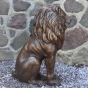 Bronzeskulptur "Zwei sitzende Löwen"