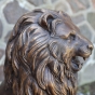 Bronzeskulptur "Zwei sitzende Löwen"