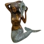 Bronzeskulptur "Sitzende Meerjungfrau, groß" als Wasserspeier