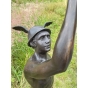 Bronzeskulptur "Merkur / Hermes mit Äsculapstab" auf Bronzesockel