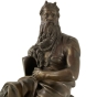 Bronzeskulptur "Moses" auf Marmorsockel nach Michelangelo