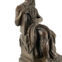 Bronzeskulptur "Moses" auf Marmorsockel nach Michelangelo