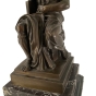 Bronzeskulptur "Moses" auf Marmorsockel nach Michelangelo