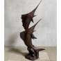 Bronzeskulptur "Schwertfische" als Wasserspeier