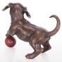 Edition Strassacker Bronzeskulptur "Hund mit Ball"