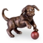 Edition Strassacker Bronzeskulptur "Hund mit Ball"
