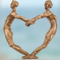Nahansicht der Bronzeskulptur "Paar"