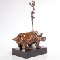 Rückansicht der Bronzeskulptur "Rhinozeros"