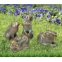 Edition Strassacker Bronzeskulptur "Kaninchen im 4er-Set"