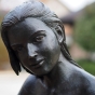 bronzeskulptur Gesicht Frau