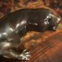 Bronzefigur Jaguar von oben