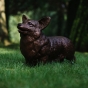 Bronzeskulptur "Hund - Corgi"