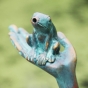 Frosch aus Bronze mit Wasserausgang