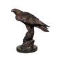 Bronzeskulptur "Adler auf Fels" auf Marmorsockel