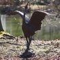 Bronzeskulptur "Flatternder Reiher" als Wasserspeier