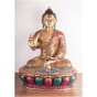 Sitzender Buddha Amoghasiddhi aus Messing  - Einzelstück  - 111,5cm