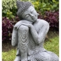 Sitzender Buddha "Entspannung - ein Bein hoch", 65cm