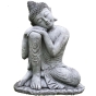 Sitzender Buddha "Entspannung - ein Bein hoch", 65cm