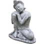 Sitzender Buddha "Entspannung - ein Bein hoch", 65cm