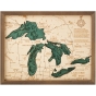 Cutting Brothers 3D-Holz-Wandkarte "Great Lakes - Große Seen" - Größe S