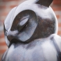 Bronzeskulptur Detailbild Eule abstrakt